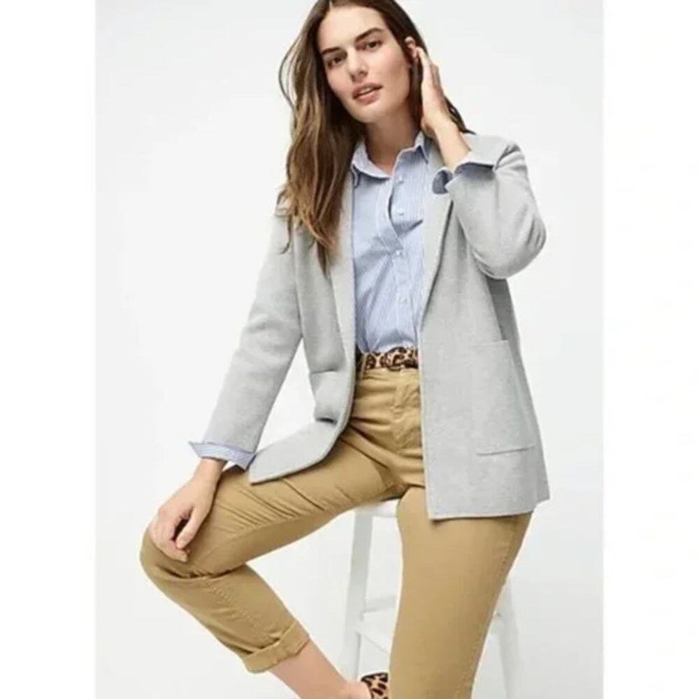 J. Crew Sophie Open Front Gray Wool Blend Cardigan Size S